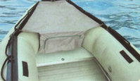 Bow pocket and splash guard for inflatable boats