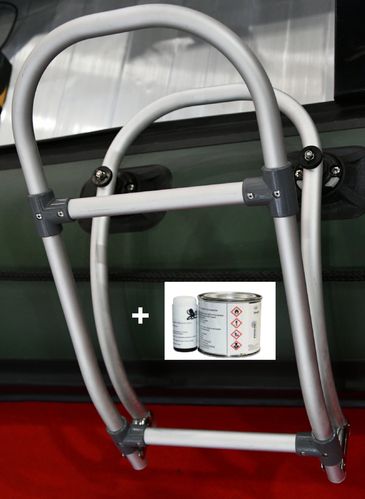 Inflatable boat ladder + bracket and 2-component adhesive